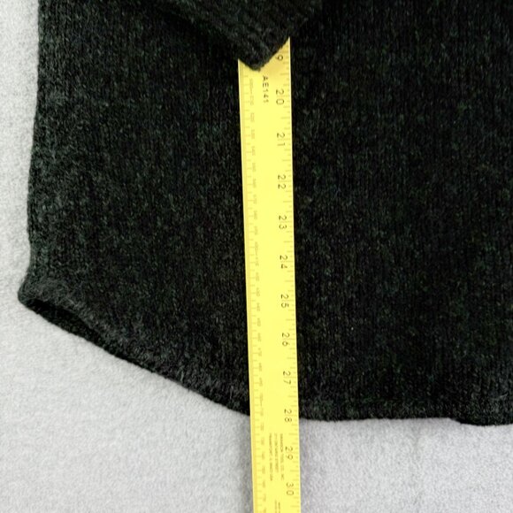 Michael Kors Charcoal Slouch Turtleneck Sweater Women's L MK Logo Knit Pullover - Picture 10 of 12